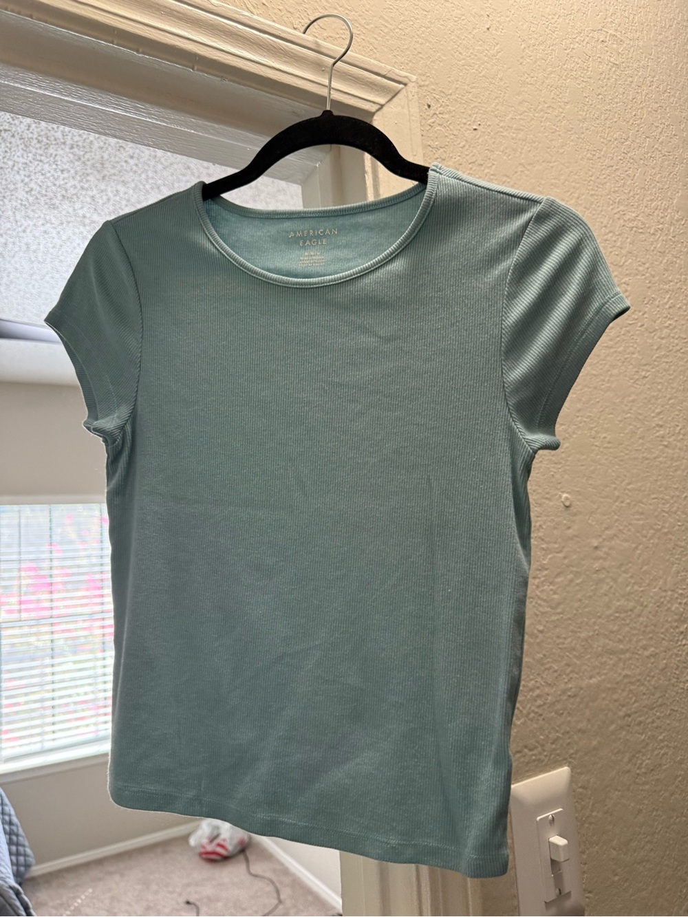 Rib knit tee blue